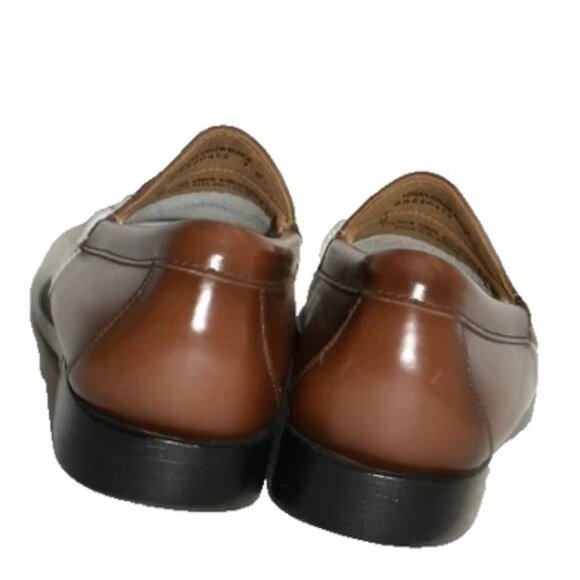 New! G.H. Bass Logan Leather Penny Loafer Brown White Size 7 D DD518 9 Women